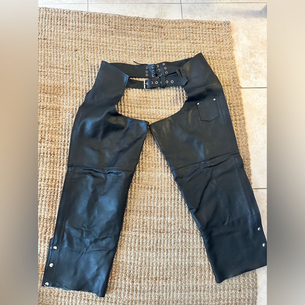 Himalaya Motor Bikewear Leather Chaps Motorcycle Riding Bikers Chaps - 4XL